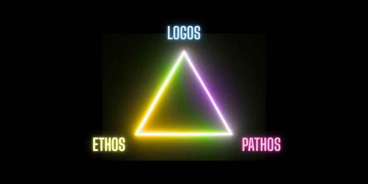 Rhetorisches Dreieck aus Ethos, Logos und Pathos